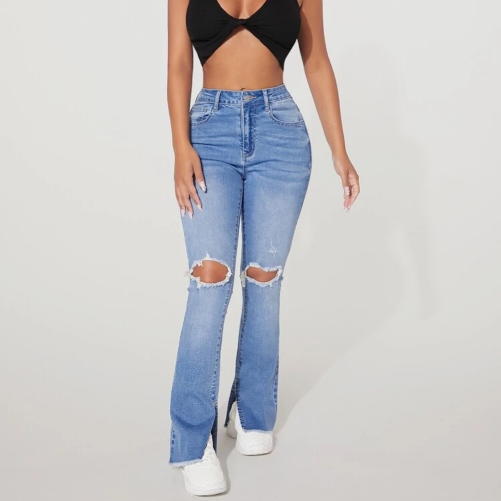 Flared Mid Rise Jeans